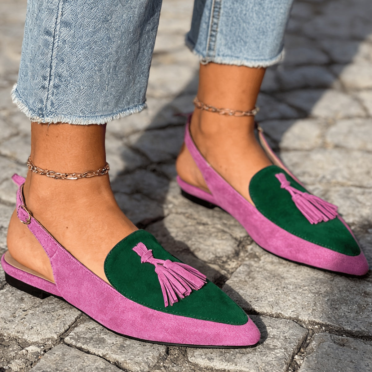 Marissa | Slingback-Mules mit Quasten
