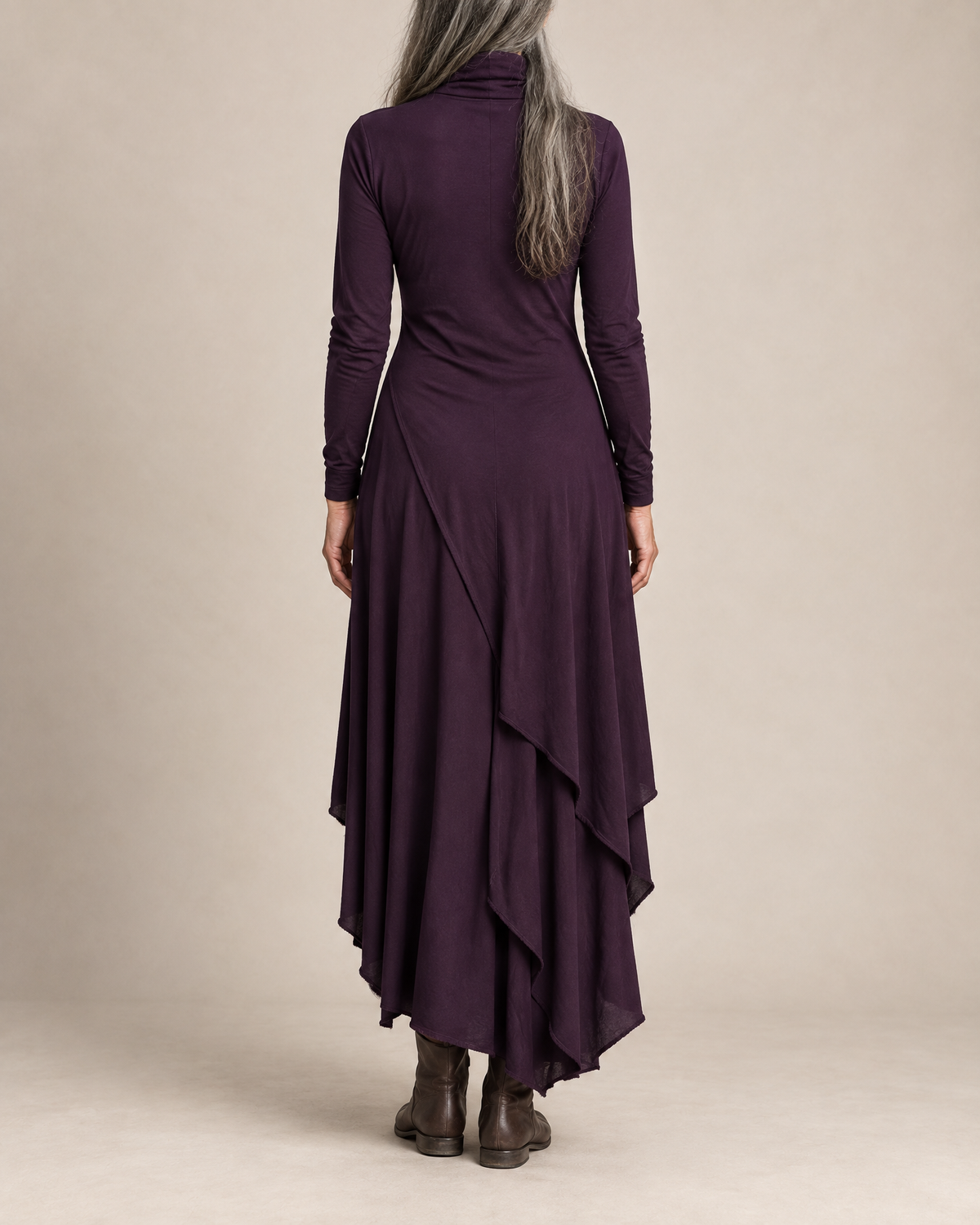 Sylvana | Drapiertes Turtleneck-Maxikleid