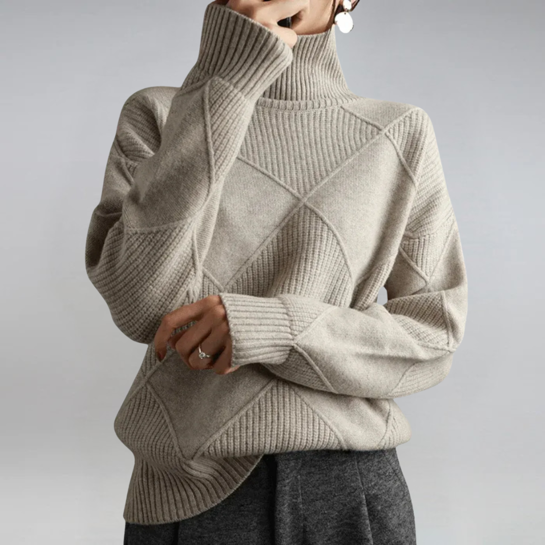 Elena | Luxuriöser Kaschmir-Rollkragenpullover