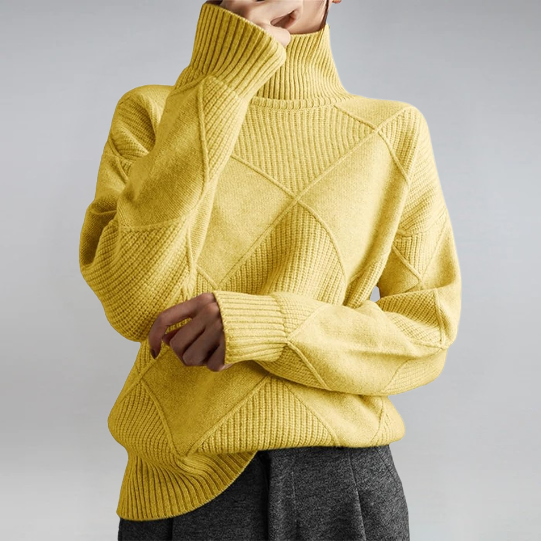 Elena | Luxuriöser Kaschmir-Rollkragenpullover