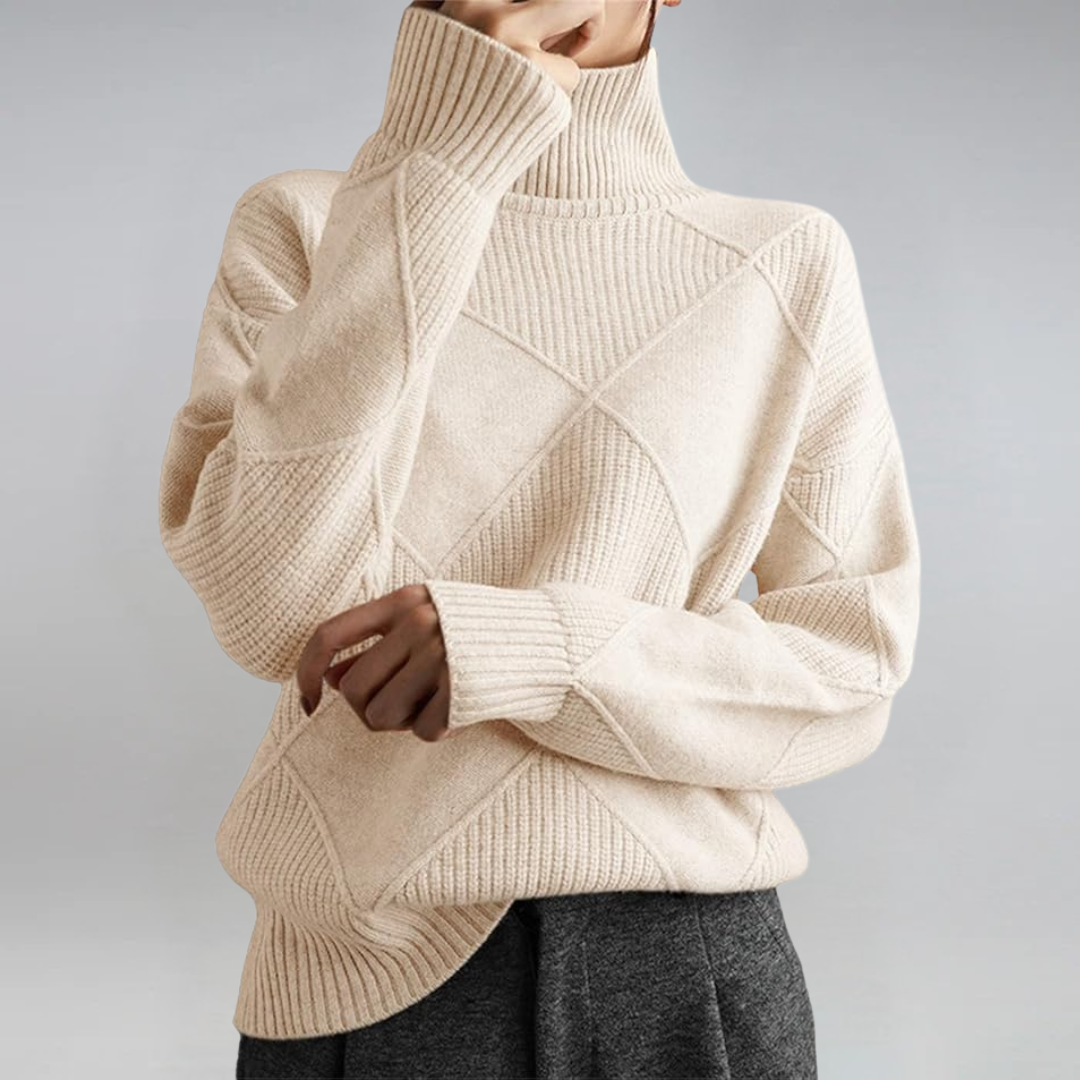 Elena | Luxuriöser Kaschmir-Rollkragenpullover