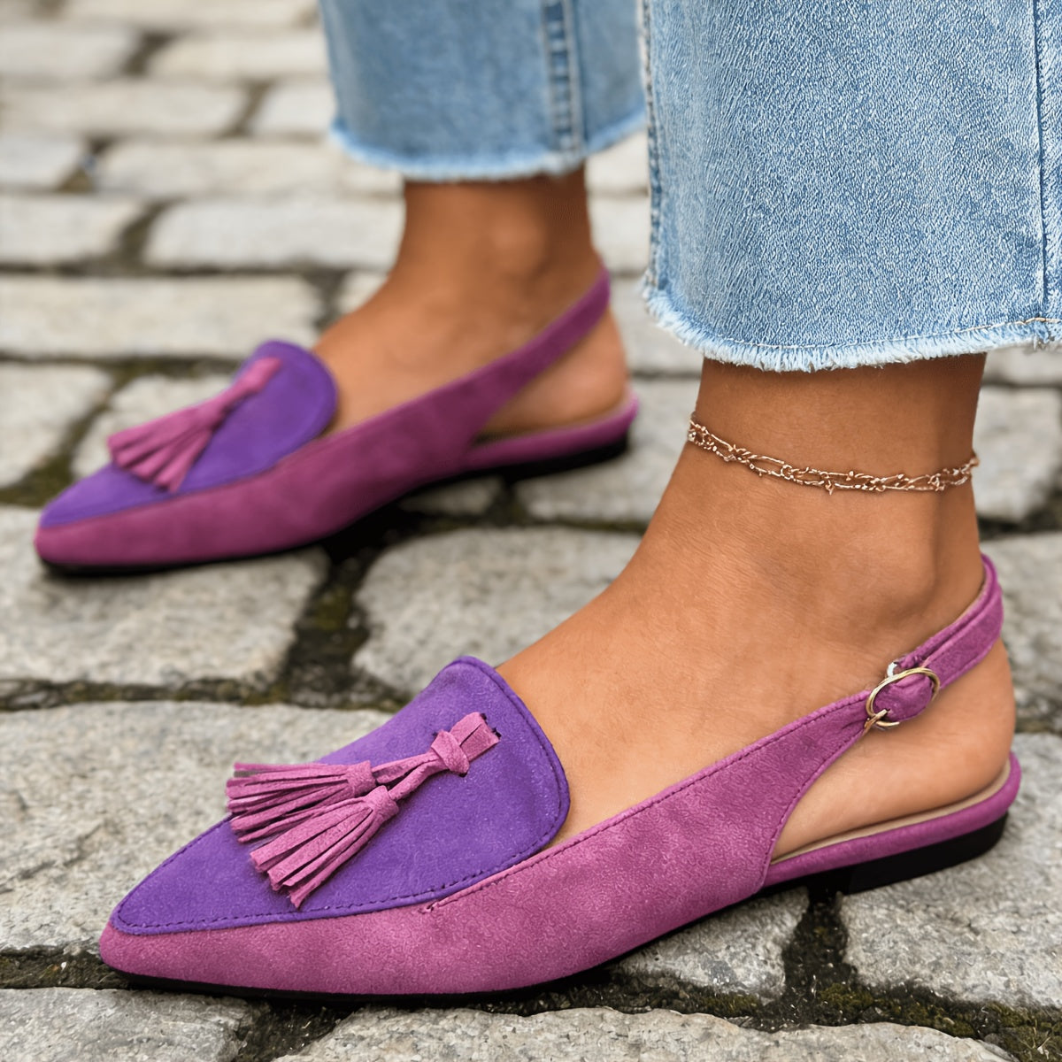Marissa | Slingback-Mules mit Quasten