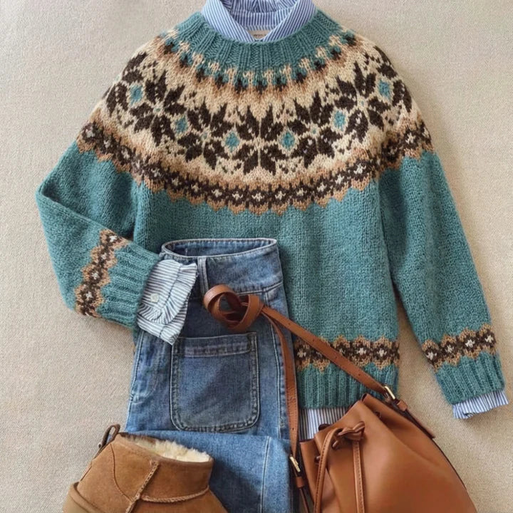 Solveig™ | Strickpullover mit Fair-Isle-Muster