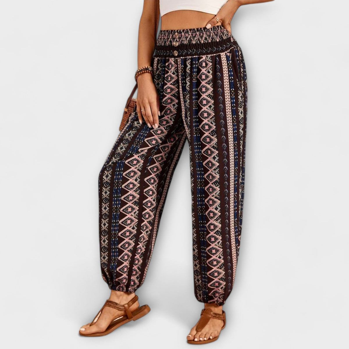 Scarlett - Hose mit ethnischem Grafikdesign