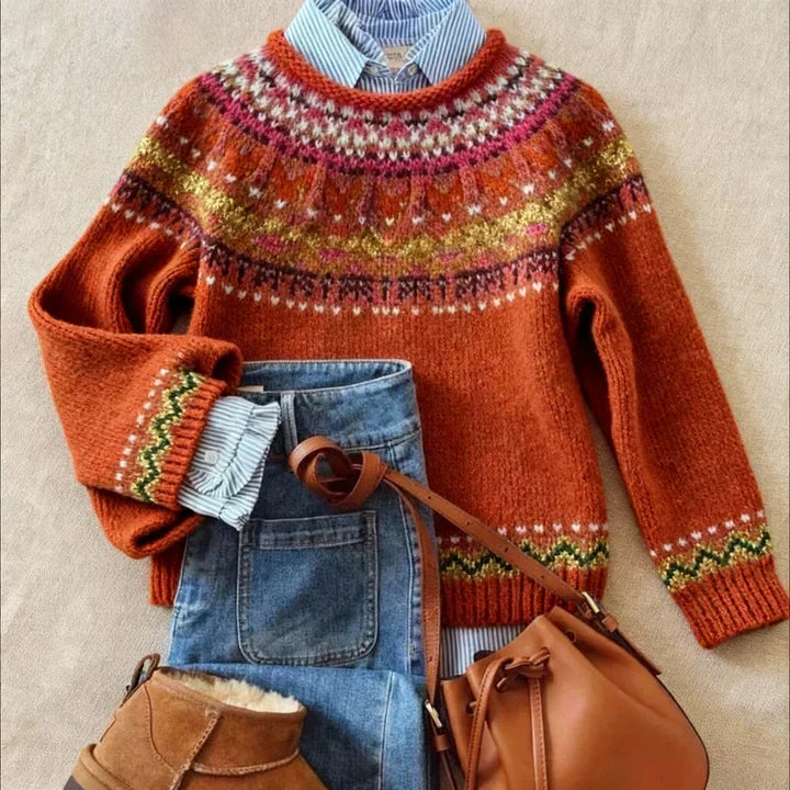 Simona™ | Strickpullover mit Fair-Isle-Muster