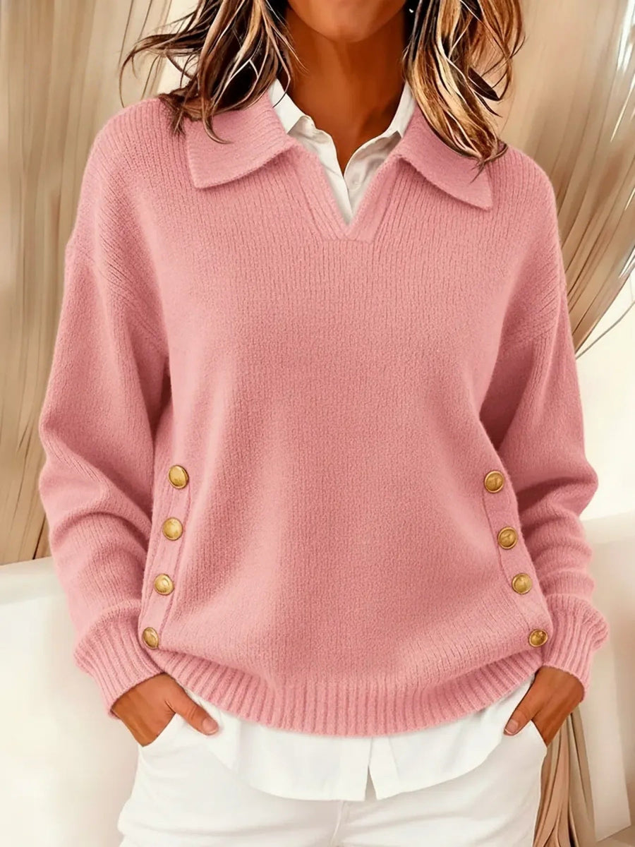 Rieke | Pullover mit V-Ausschnitt und Kragen