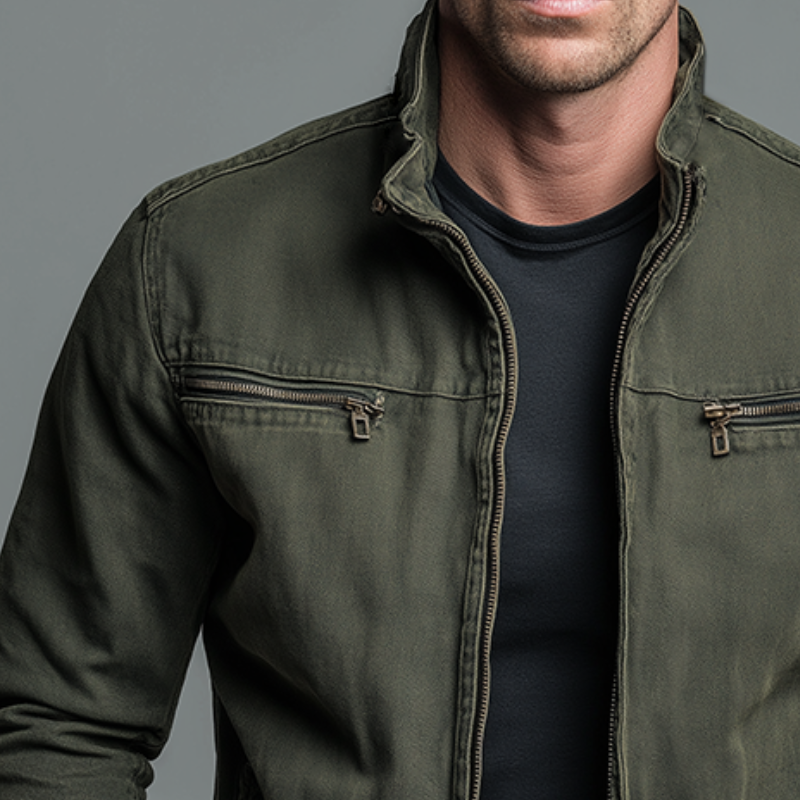CARLOS™ | Vintage Baumwolljacke mit Reissverschluss