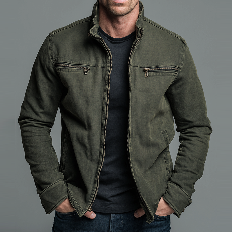 CARLOS™ | Vintage Baumwolljacke mit Reissverschluss