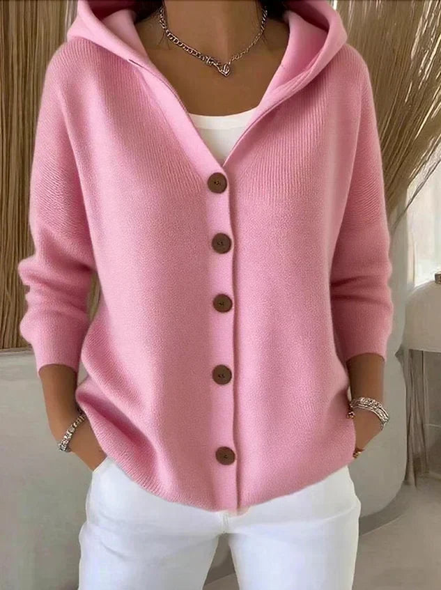 Merel | Strickjacke mit Kapuze und Knöpfen