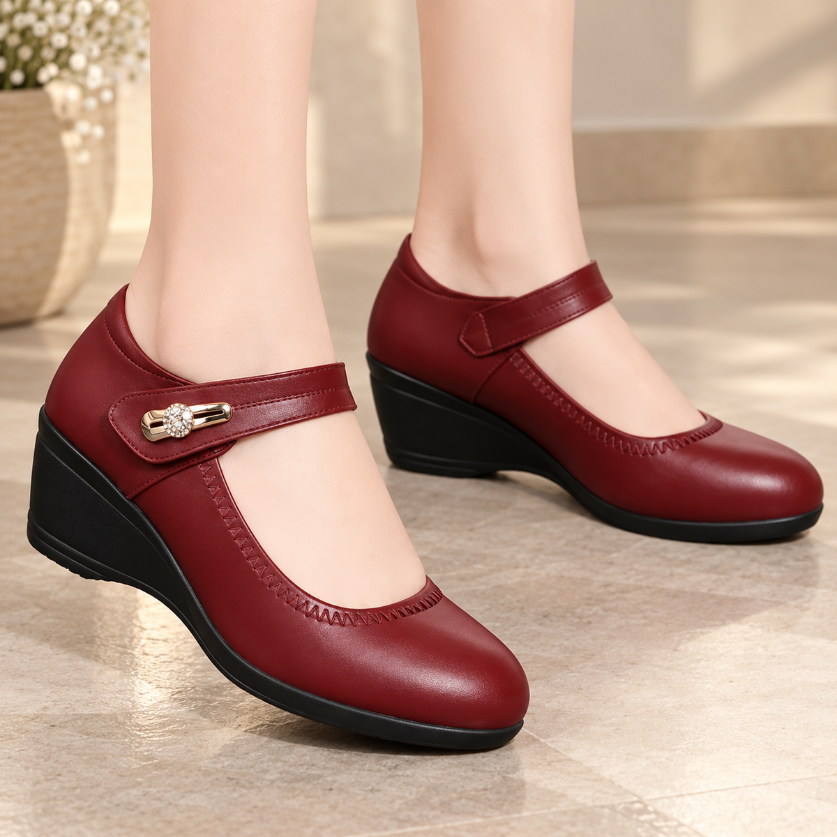 Nola™ | Orthopädische Leder Wedgeschuhe
