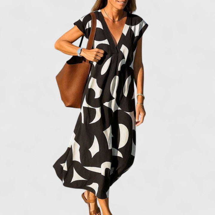 Koralia | Elegantes V-Ausschnitt Kleid