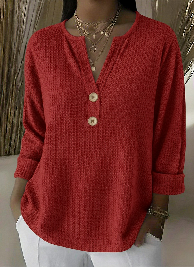 Aaltje | Top mit Henley-Knöpfen