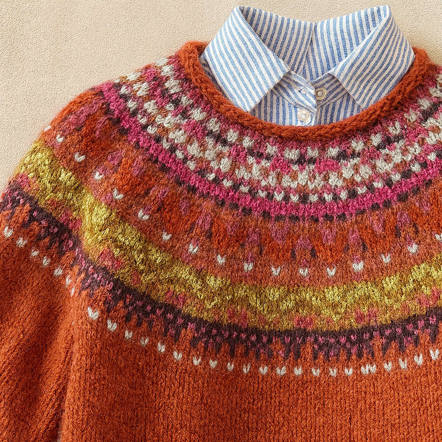 Simona™ | Strickpullover mit Fair-Isle-Muster