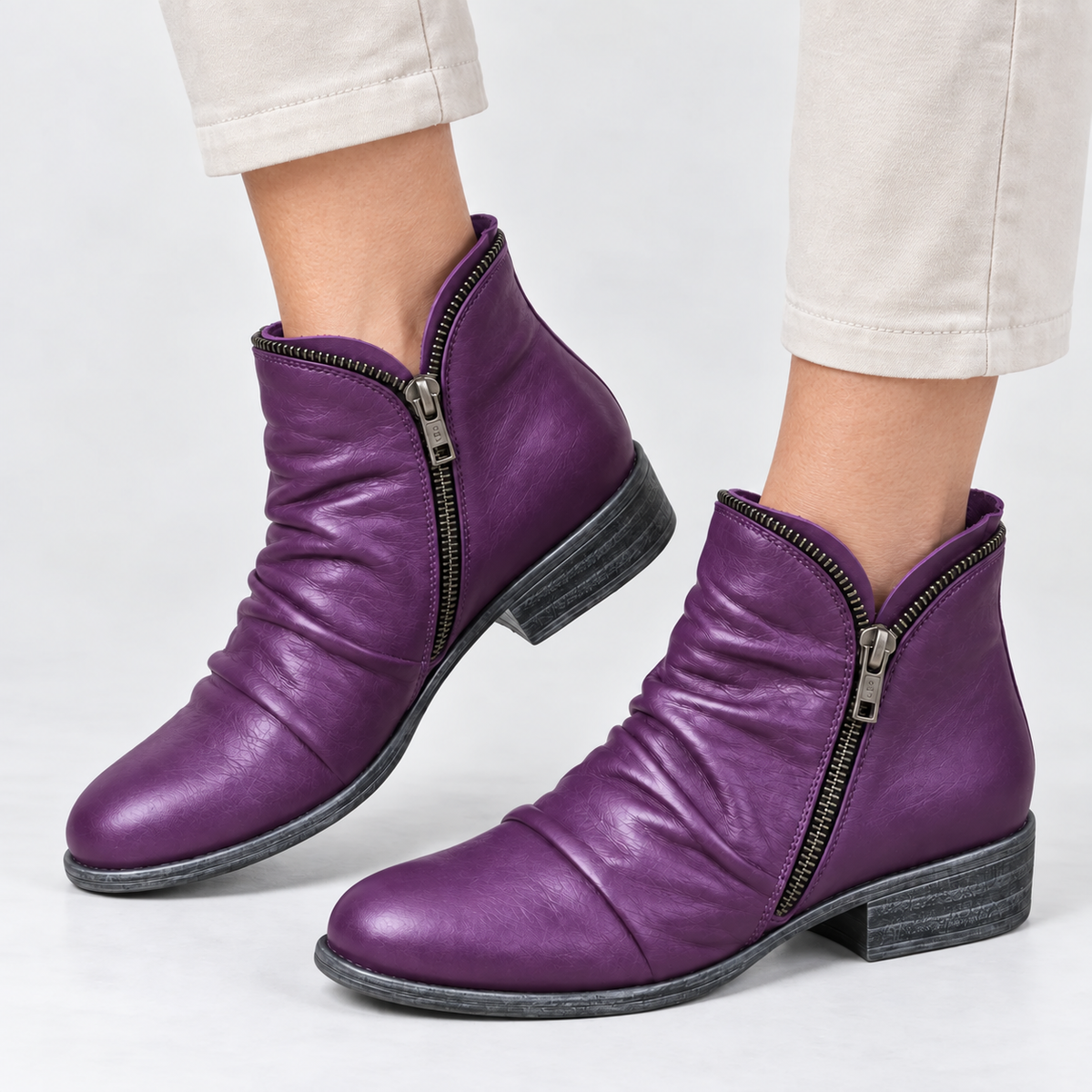Damen Bequeme Niedrige Stiefel