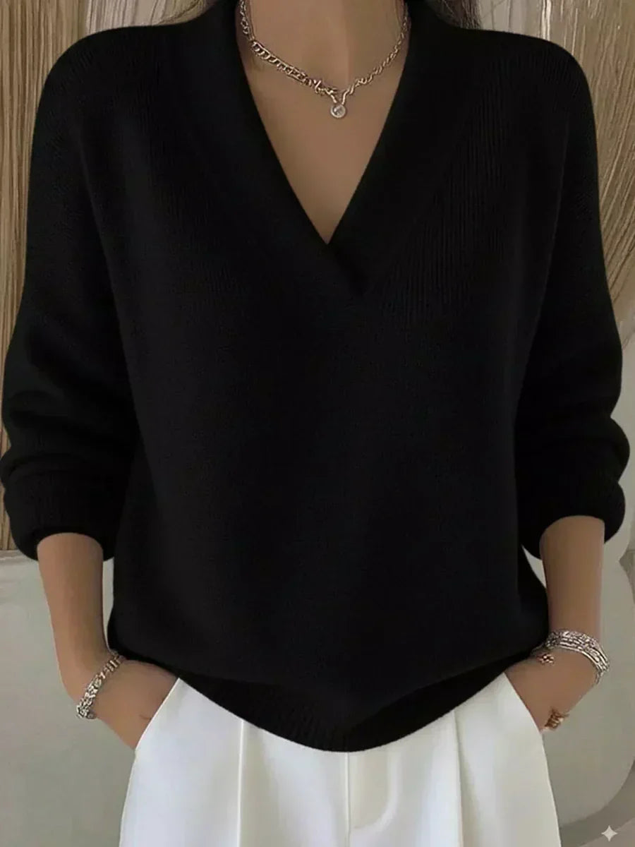 Manon | Entspannter Pullover mit V-Ausschnitt