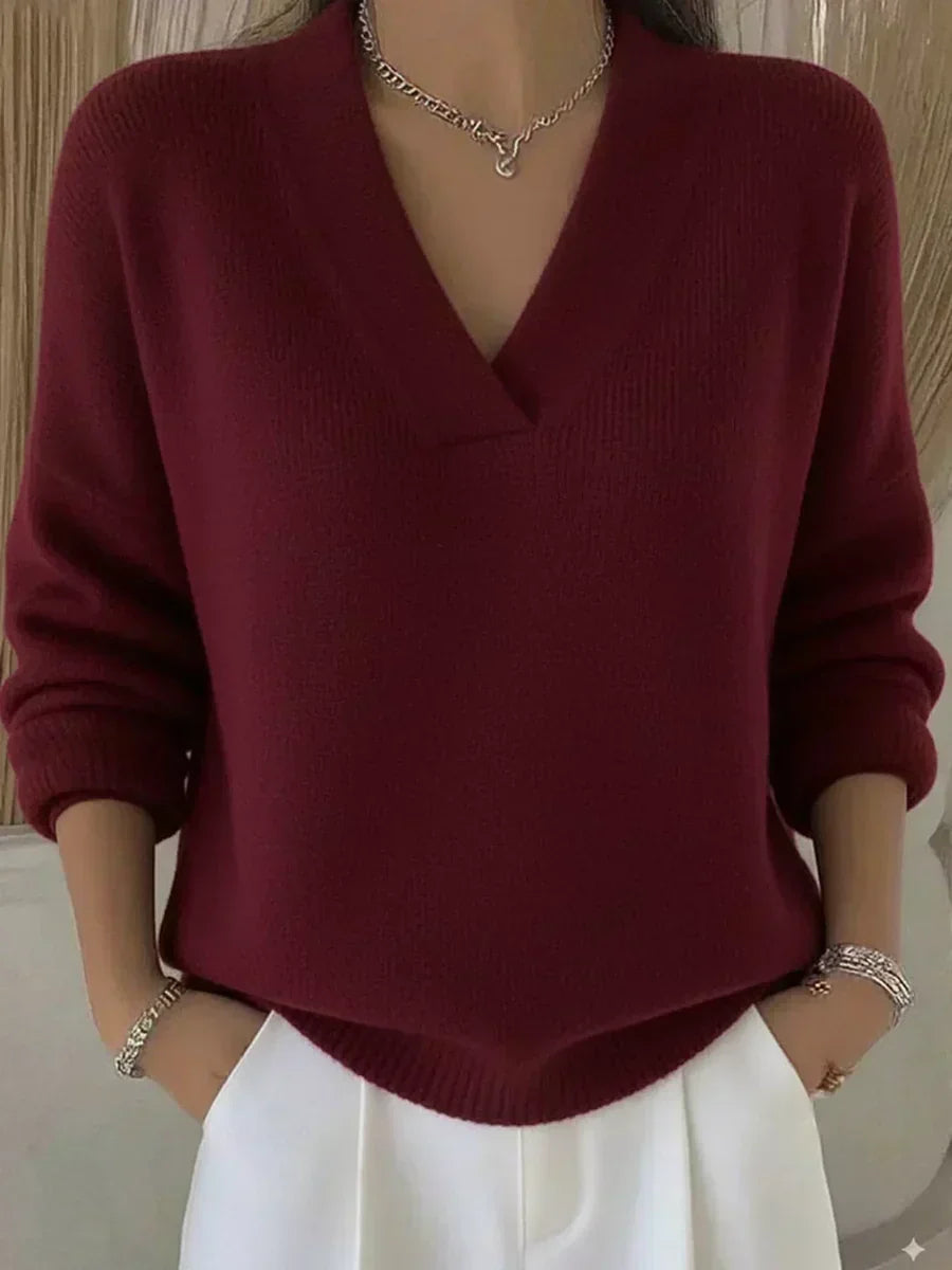 Manon | Entspannter Pullover mit V-Ausschnitt