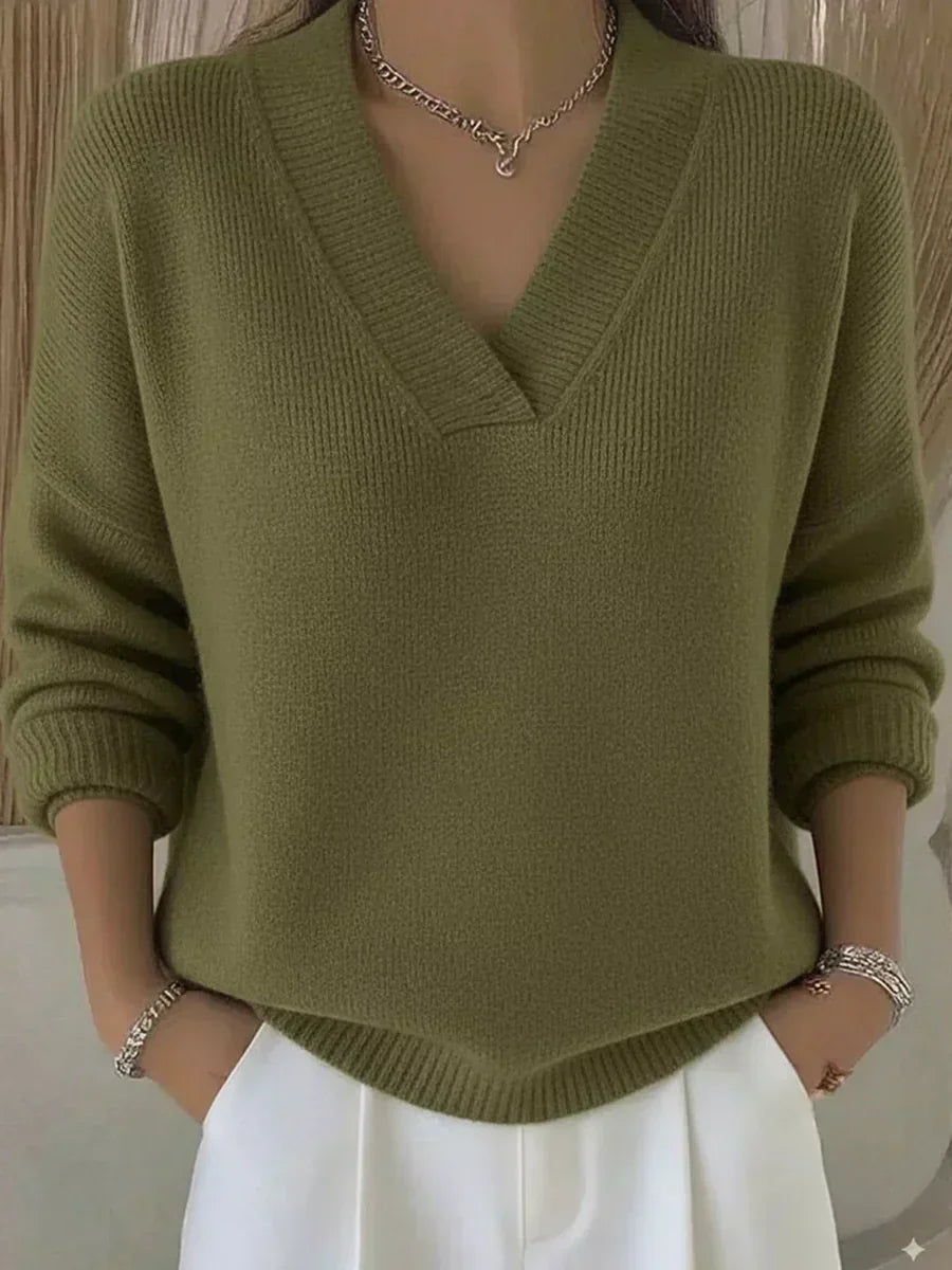 Manon | Entspannter Pullover mit V-Ausschnitt
