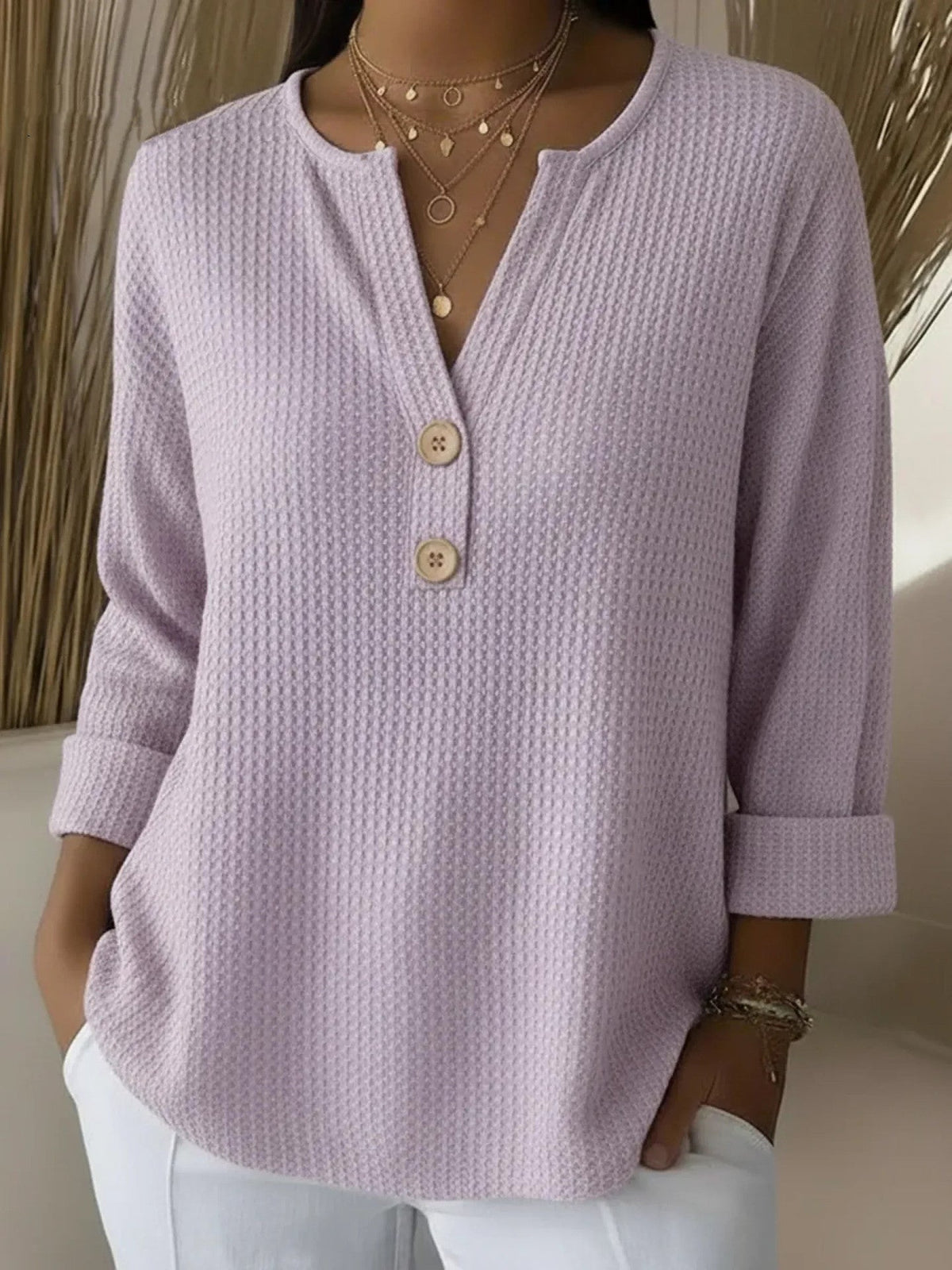 Aaltje | Top mit Henley-Knöpfen