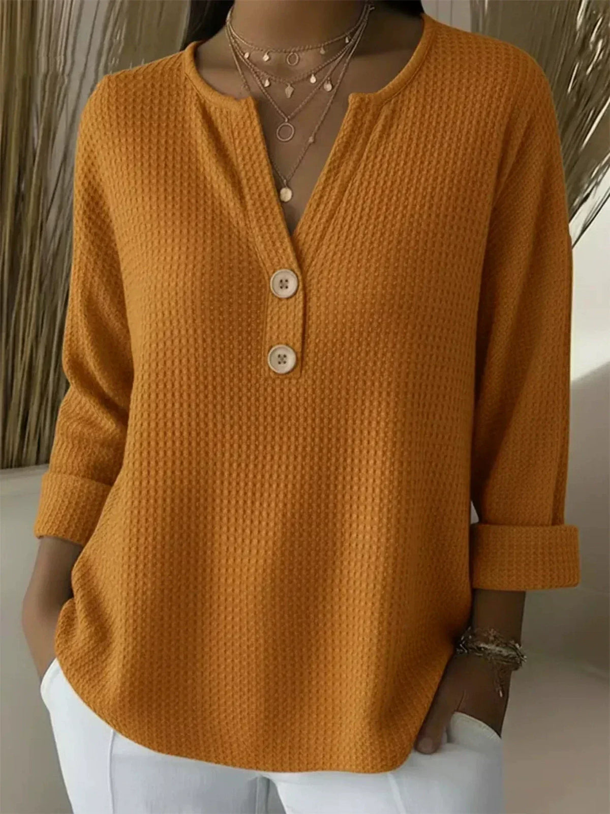 Aaltje | Top mit Henley-Knöpfen