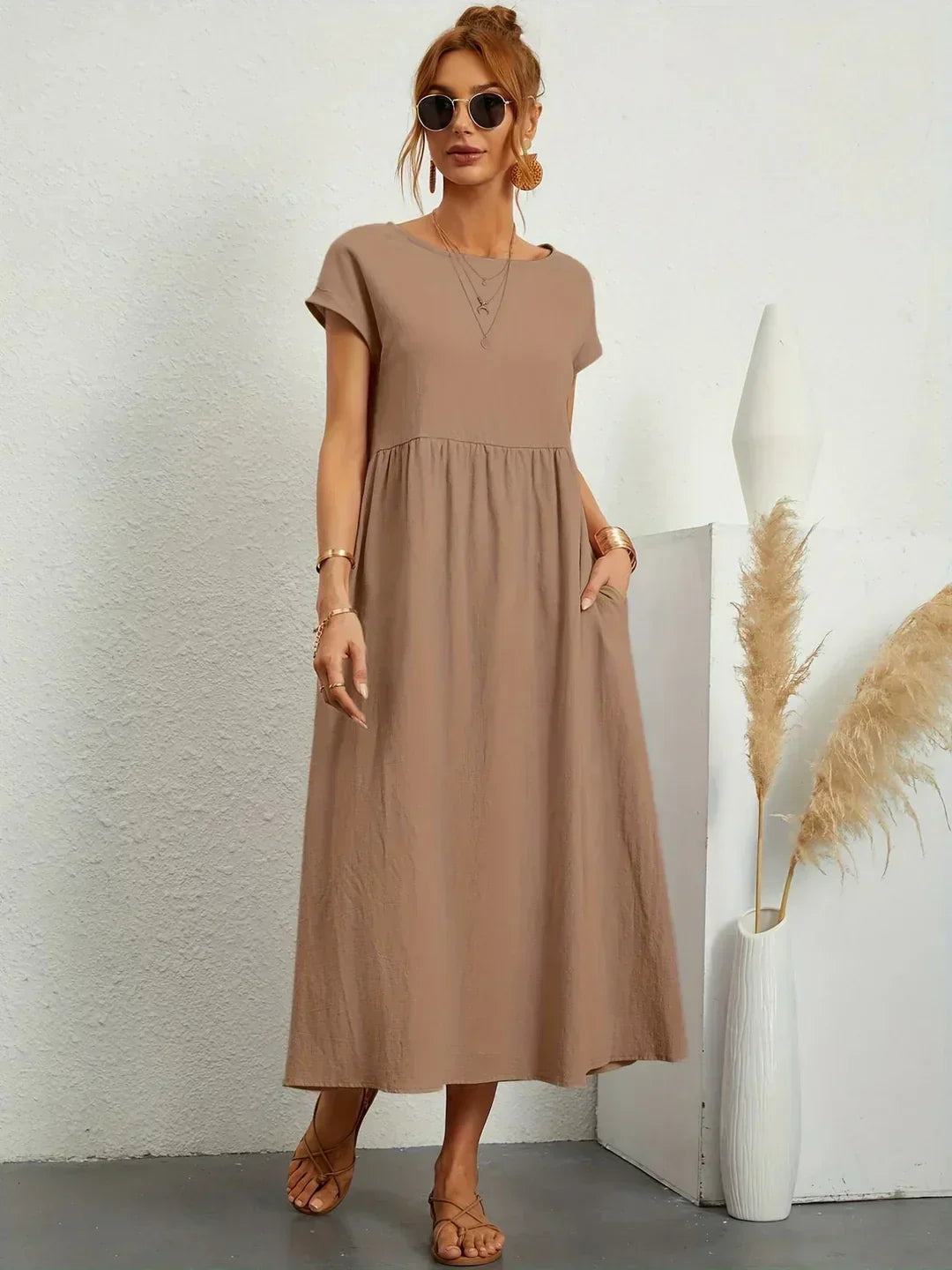 Gabrielle™ — Midi-Fluidkleid zeitlose Eleganz