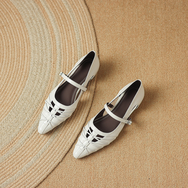 Quenby | Spitzes Gitter-Cut Mary Jane Flat