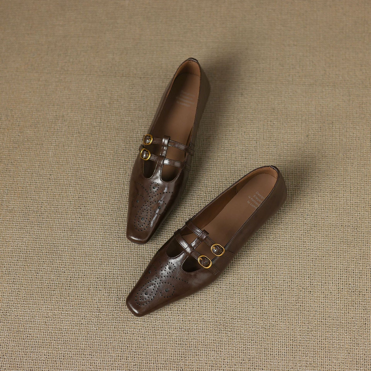Ceyla | Brogued Doppelriemen Mary Jane Ballerina
