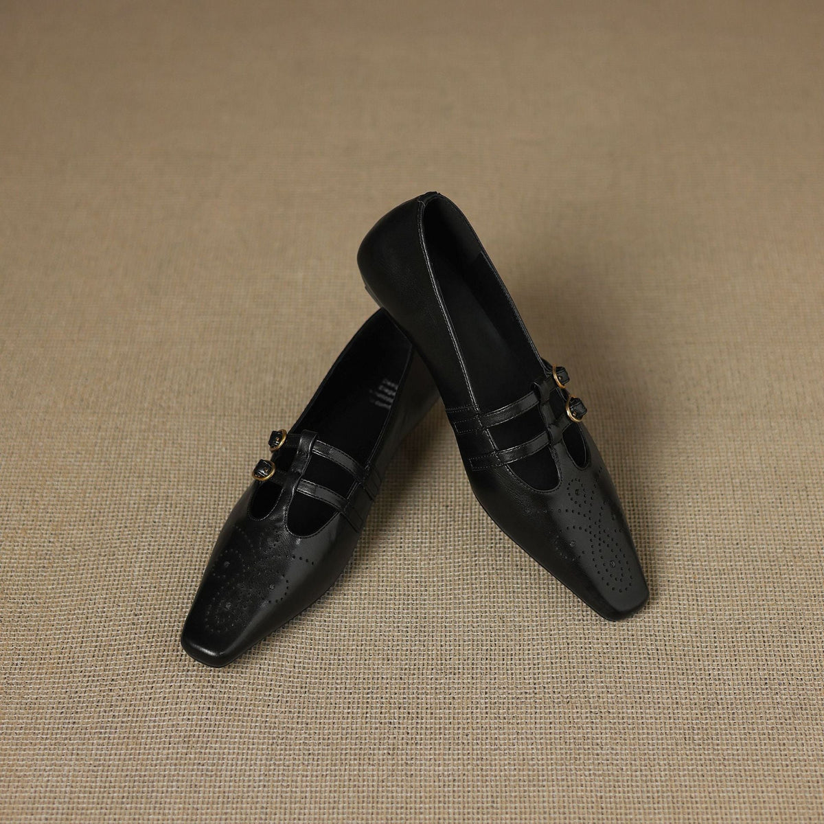 Ceyla | Brogued Doppelriemen Mary Jane Ballerina