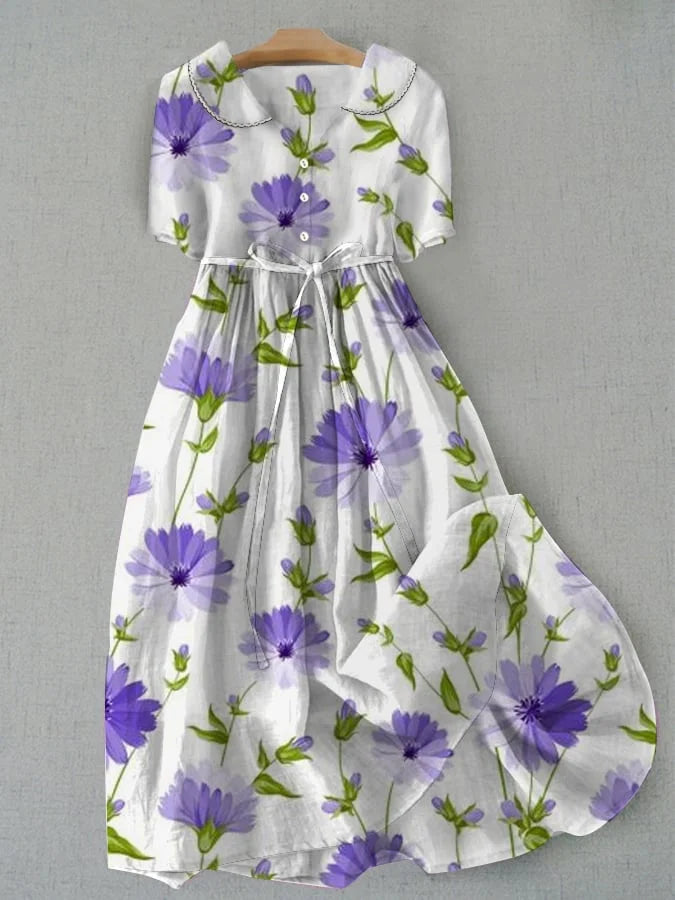 Amélie | Elegantes Kleid mit Lavendelblumen