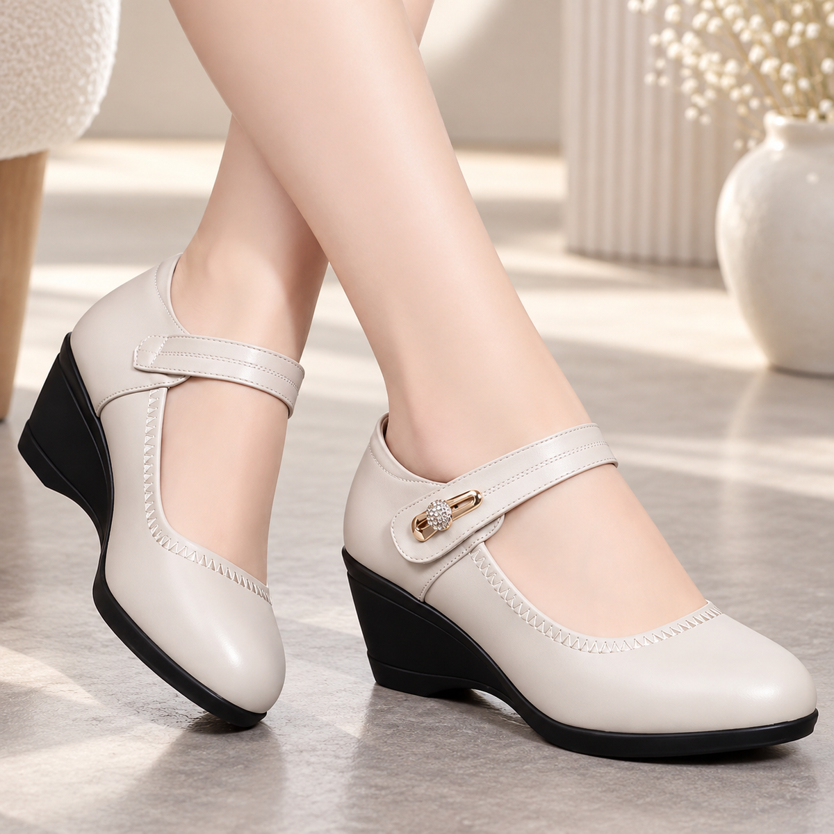 Nola™ | Orthopädische Leder Wedgeschuhe