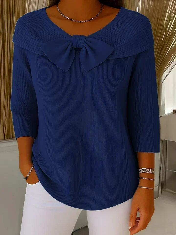 Wendeline | Pullover mit Schleife und Rundhalsausschnitt