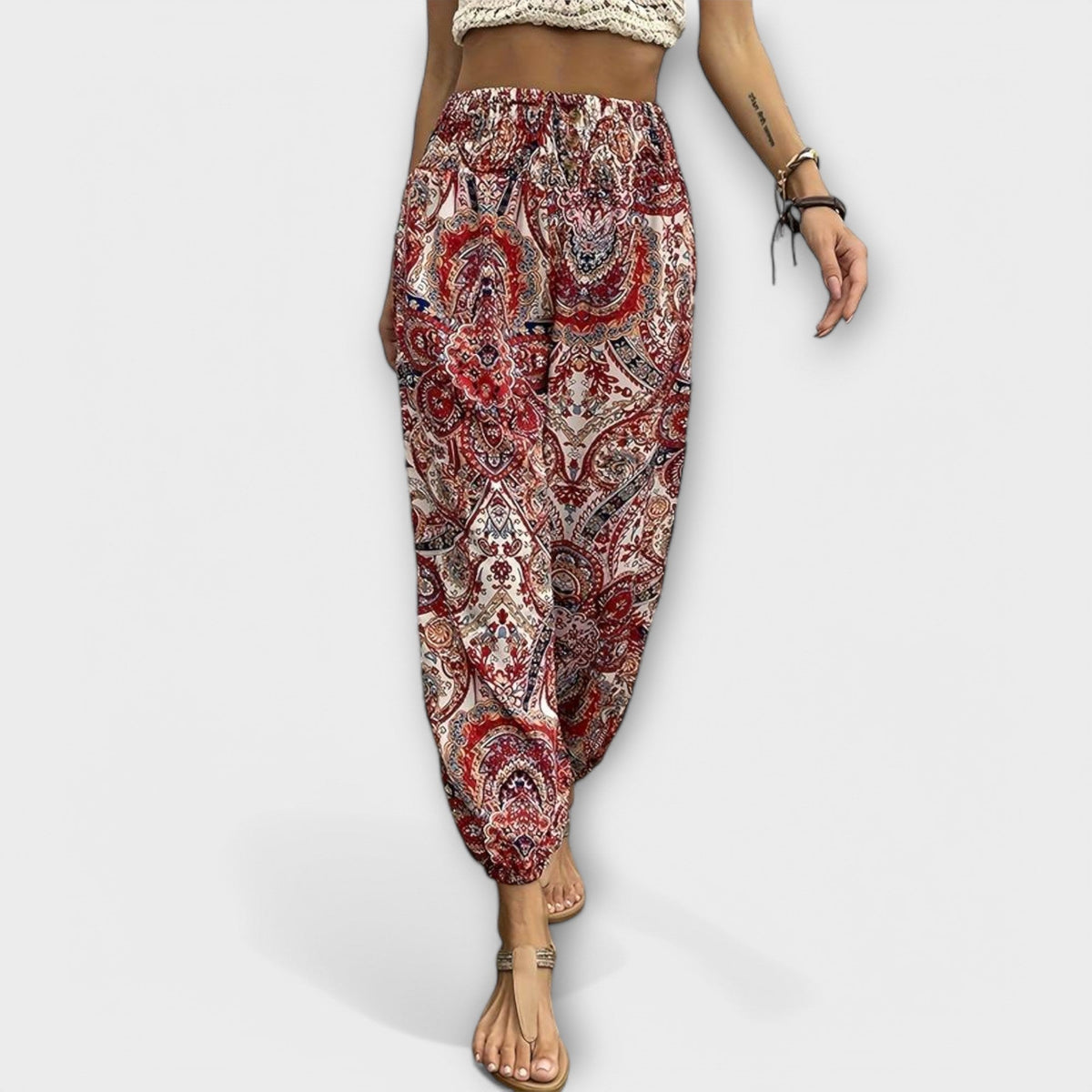 Scarlett - Hose mit ethnischem Grafikdesign