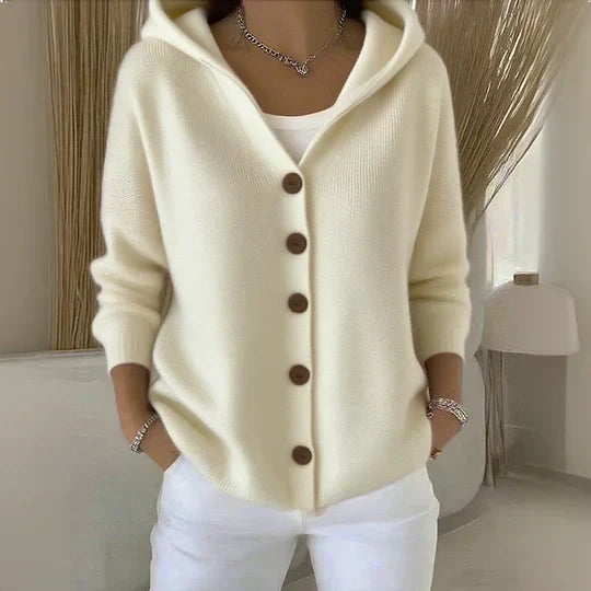 Merel | Strickjacke mit Kapuze und Knöpfen
