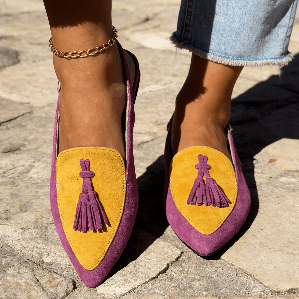 Marissa | Slingback-Mules mit Quasten