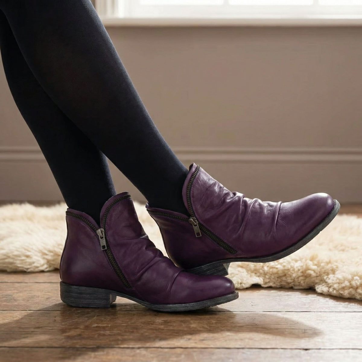 Damen Bequeme Niedrige Stiefel