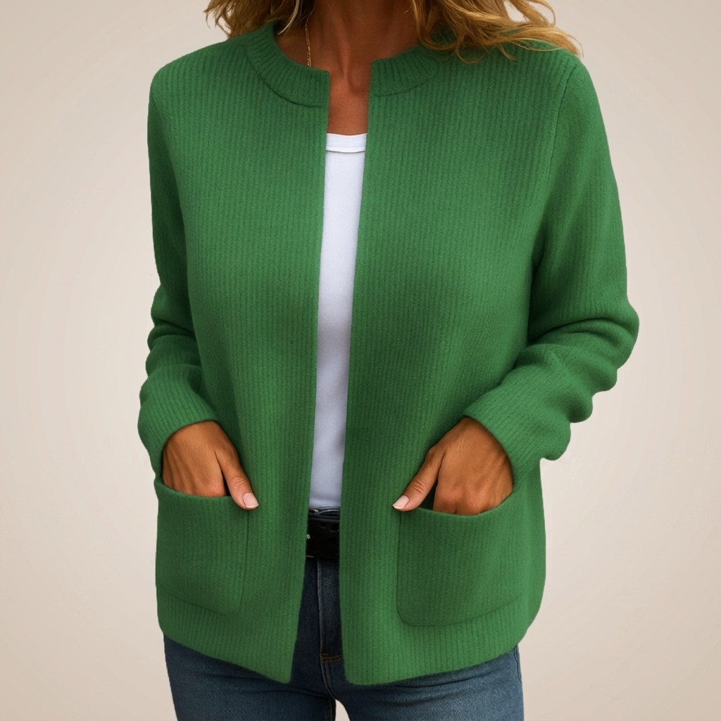 Monika - Weicher Zip-Front Strickcardigan