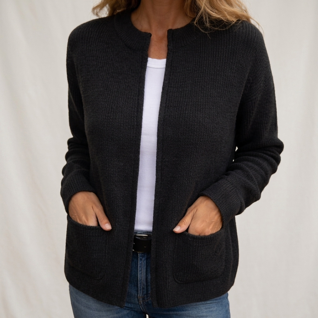 Monika - Weicher Zip-Front Strickcardigan