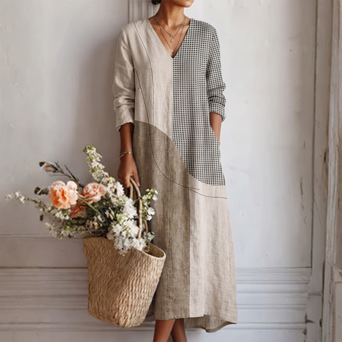 Emma™ | Elegantes gestreiftes Kleid