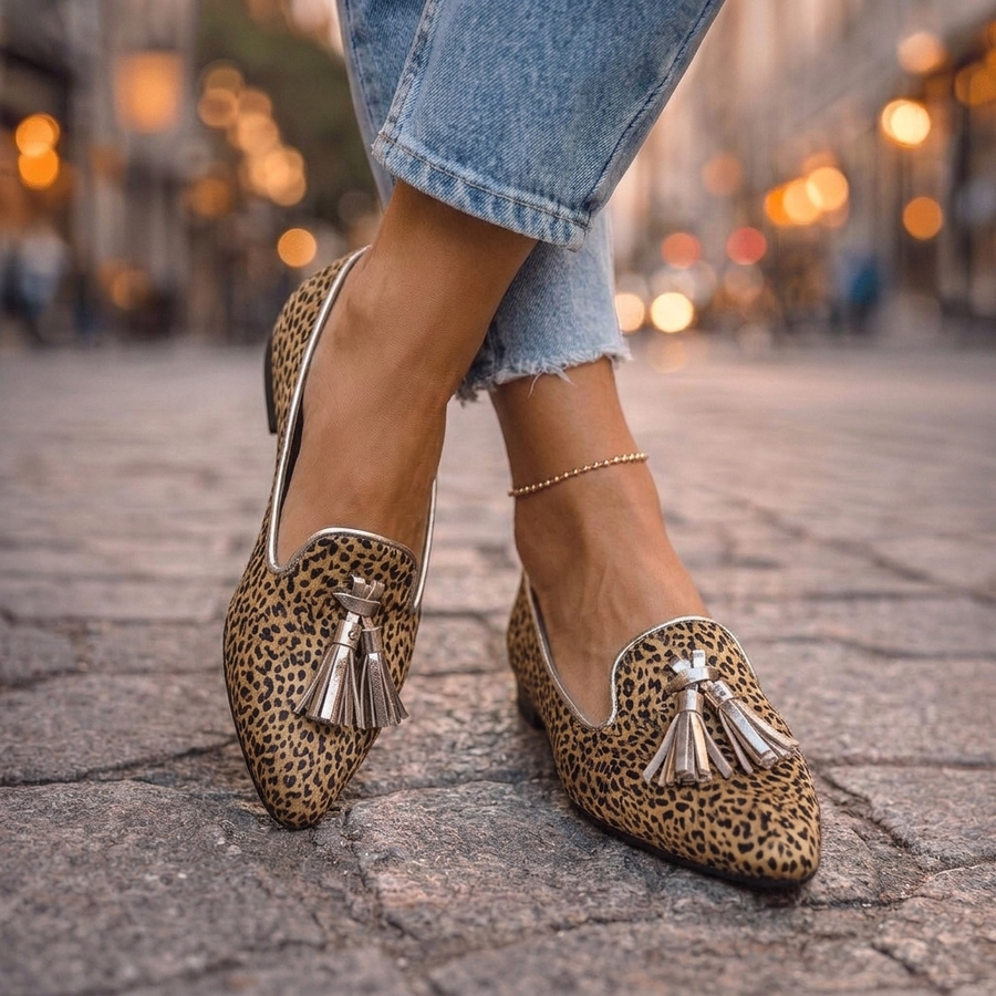 Dianna | Loafers mit Quasten und Tierdruck