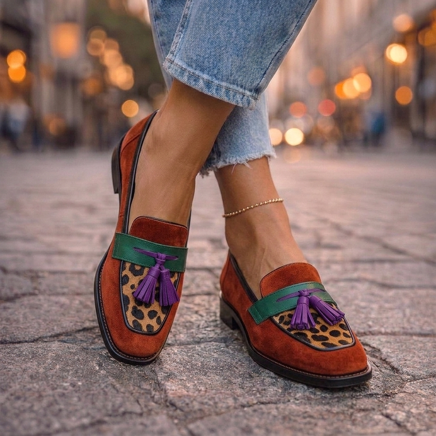 Naomi | Fransen-Loafers mit quadratischer Zehenform
