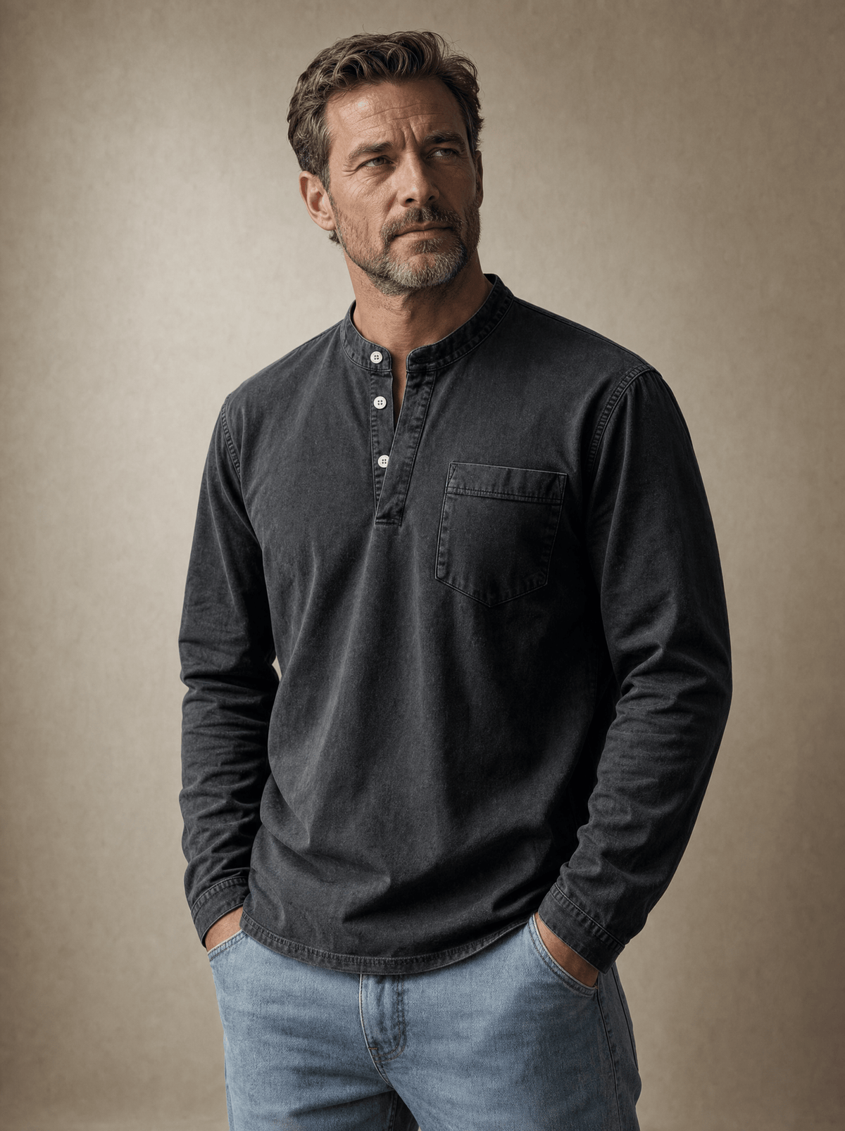 André Ferran Saltwater Langarm-Henley