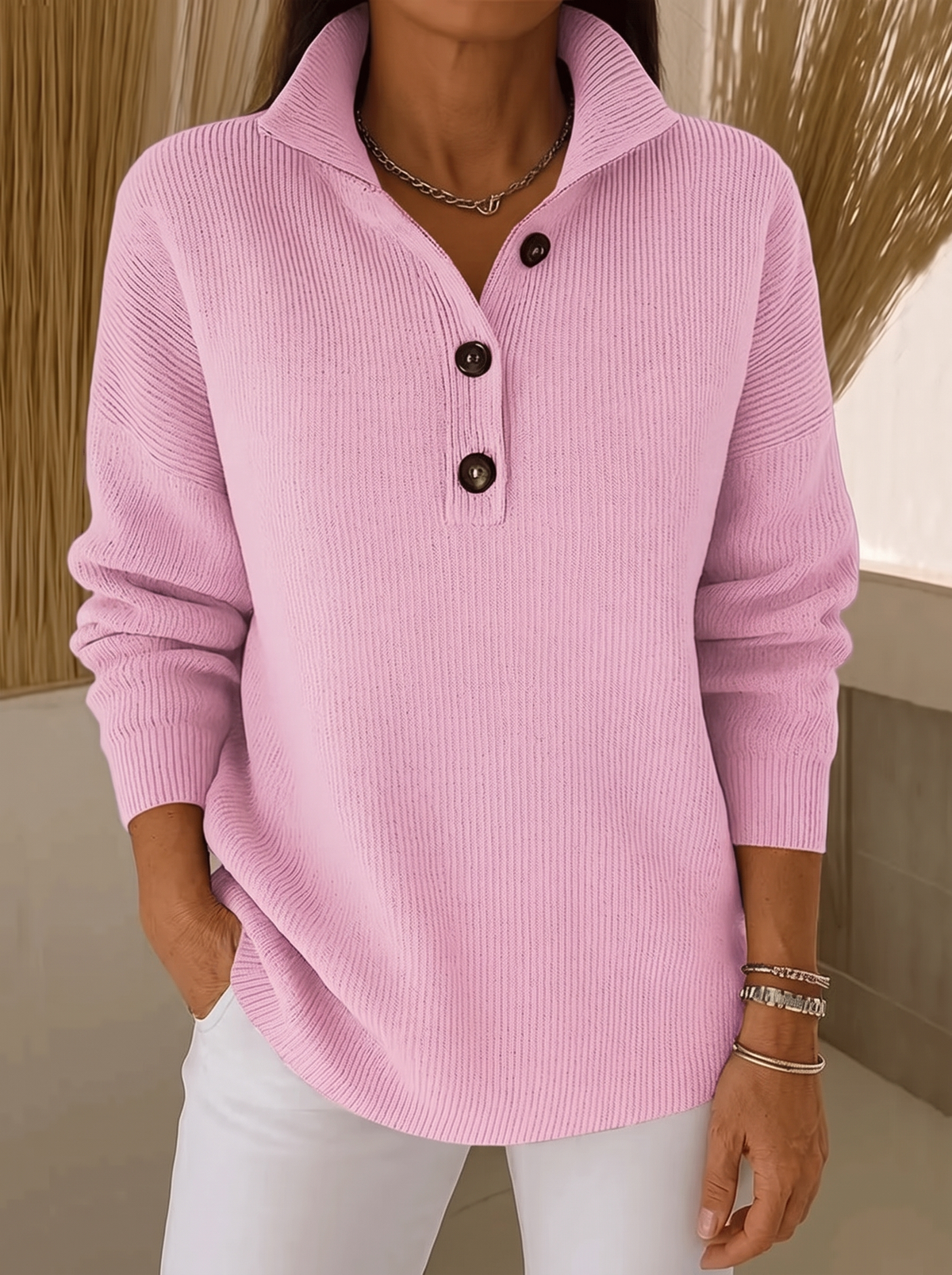 Florenz | V-Ausschnitt Polo Pullover