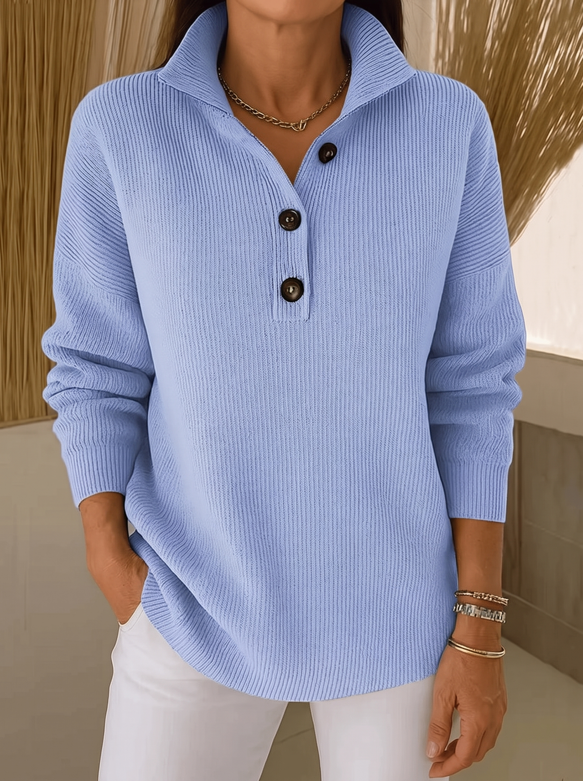 Florenz | V-Ausschnitt Polo Pullover