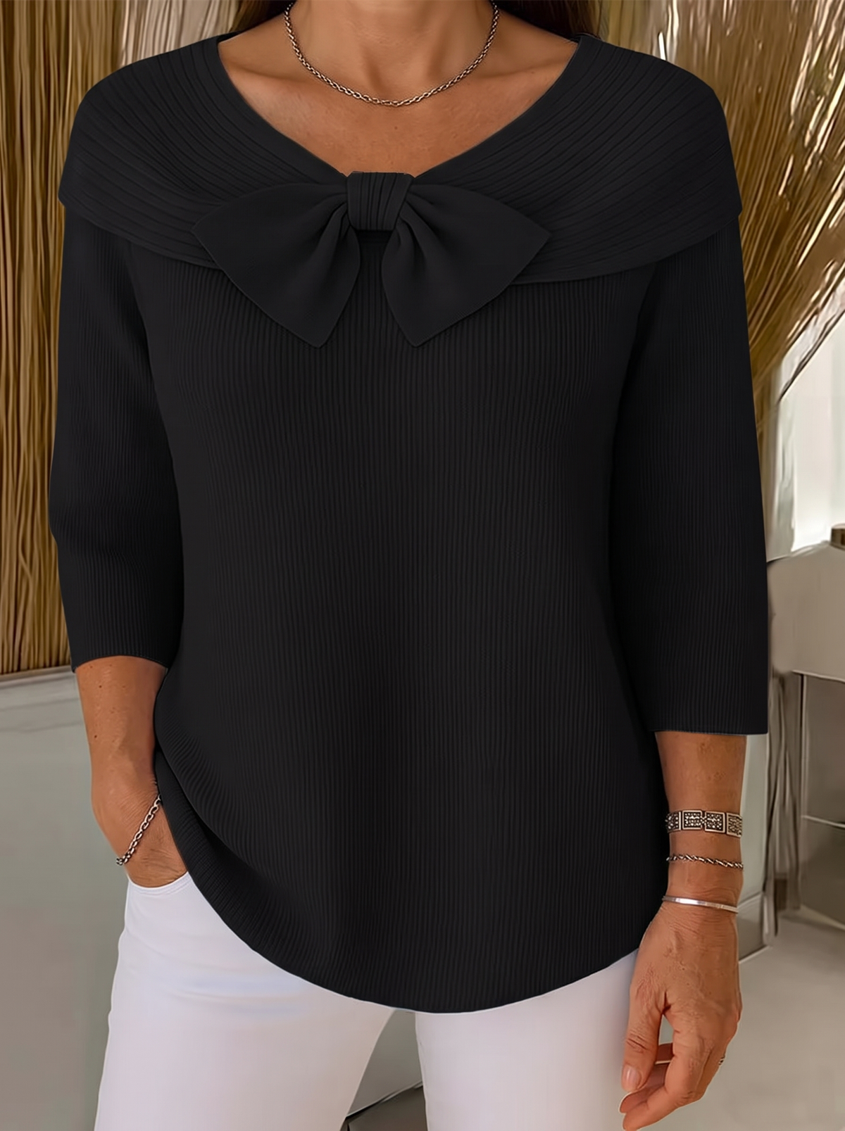Tivella | Schleifenkragen Pullover