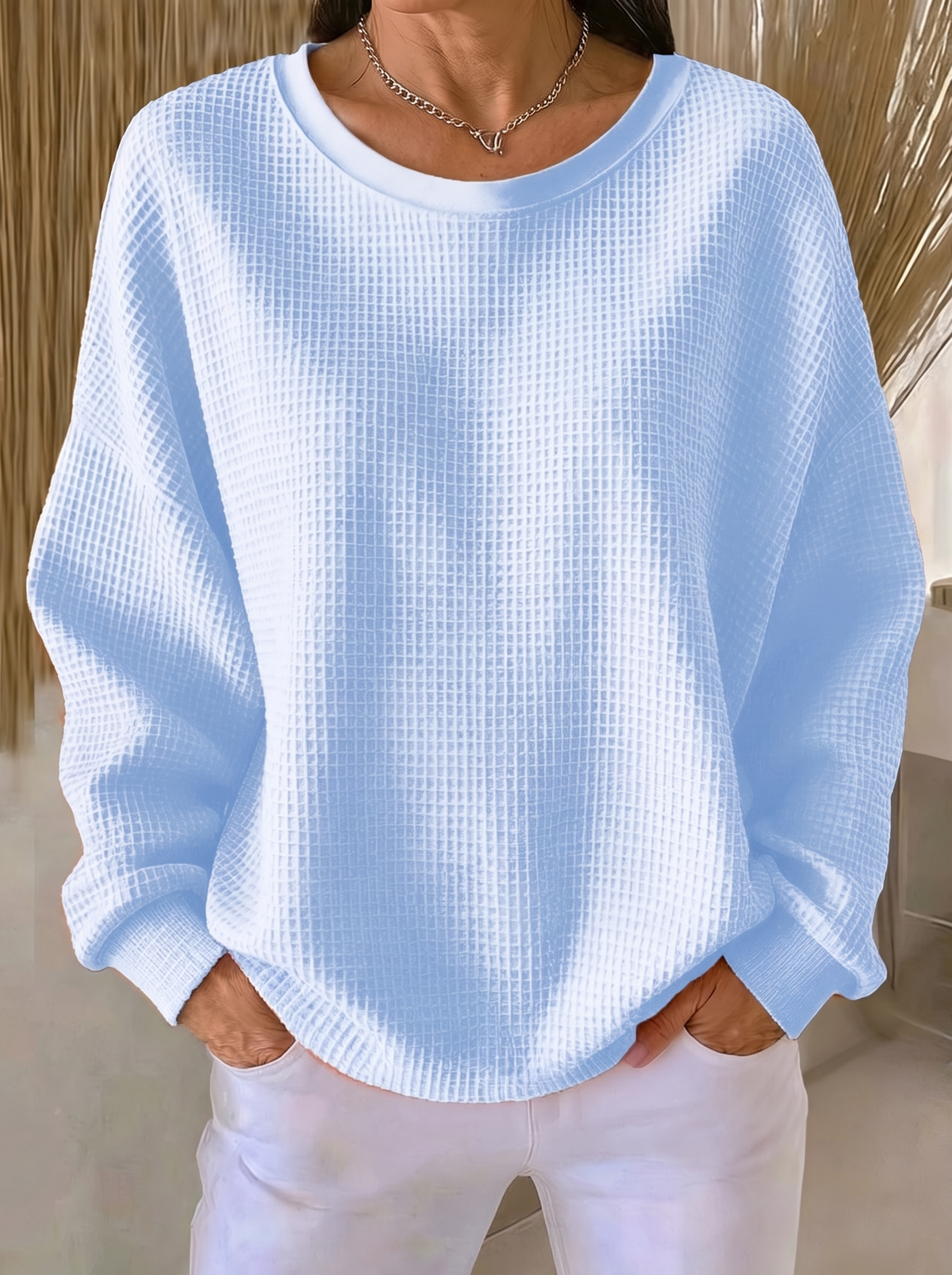 Nyla | Lässiger Waffelpullover