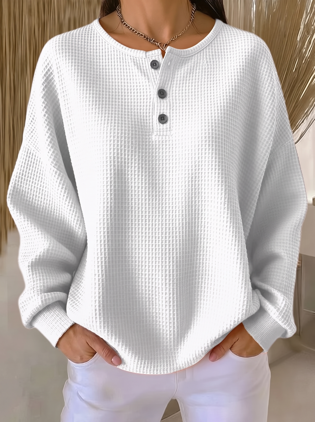 Mirabel | Rundhals Waffelpullover