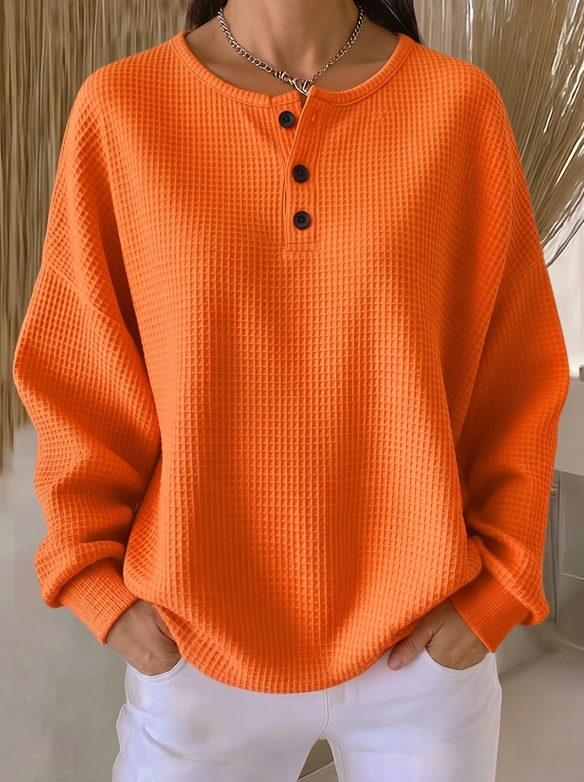Mirabel | Rundhals Waffelpullover