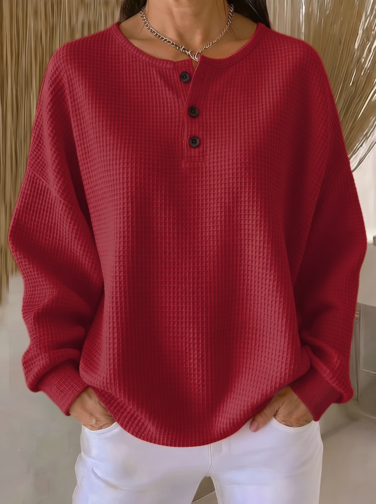 Mirabel | Rundhals Waffelpullover