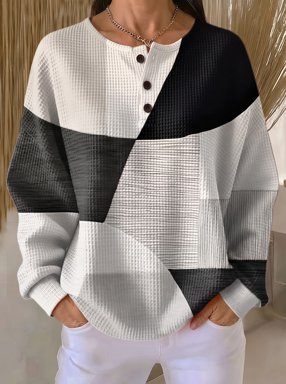 Crestine | Farbblock-Pullover