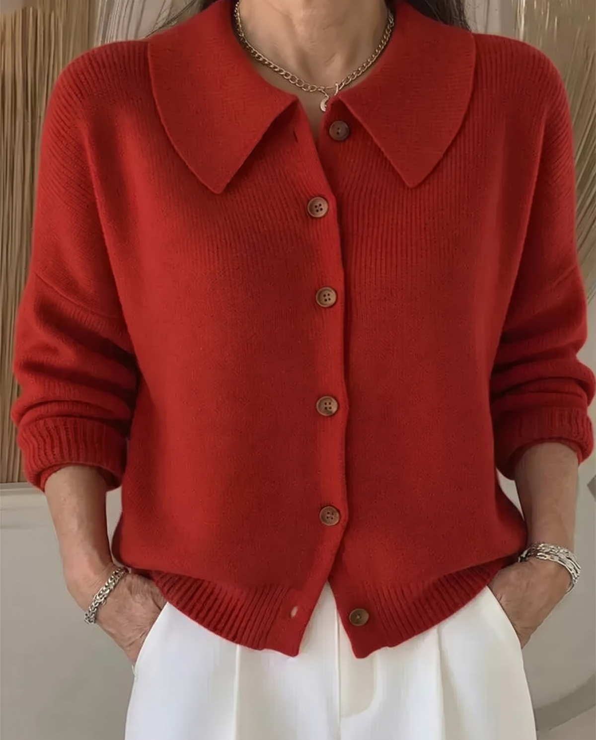 Adaline | Gemütlicher Shirtkragen-Cardigan