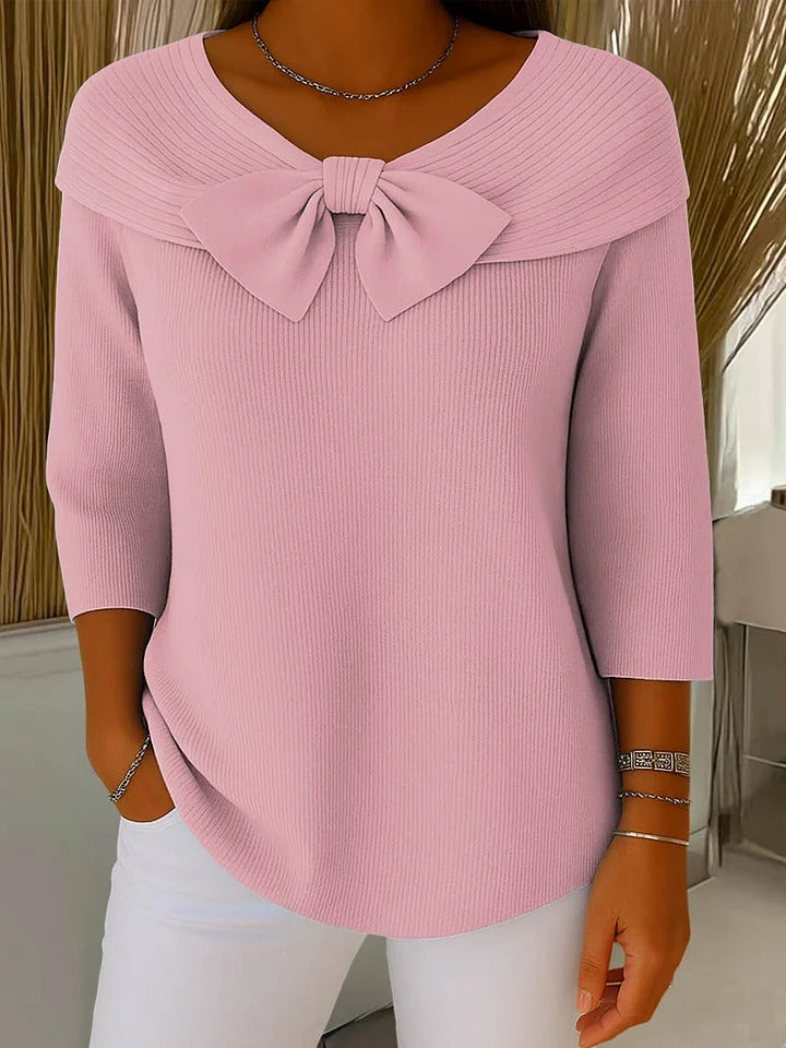 Wendeline | Pullover mit Schleife und Rundhalsausschnitt